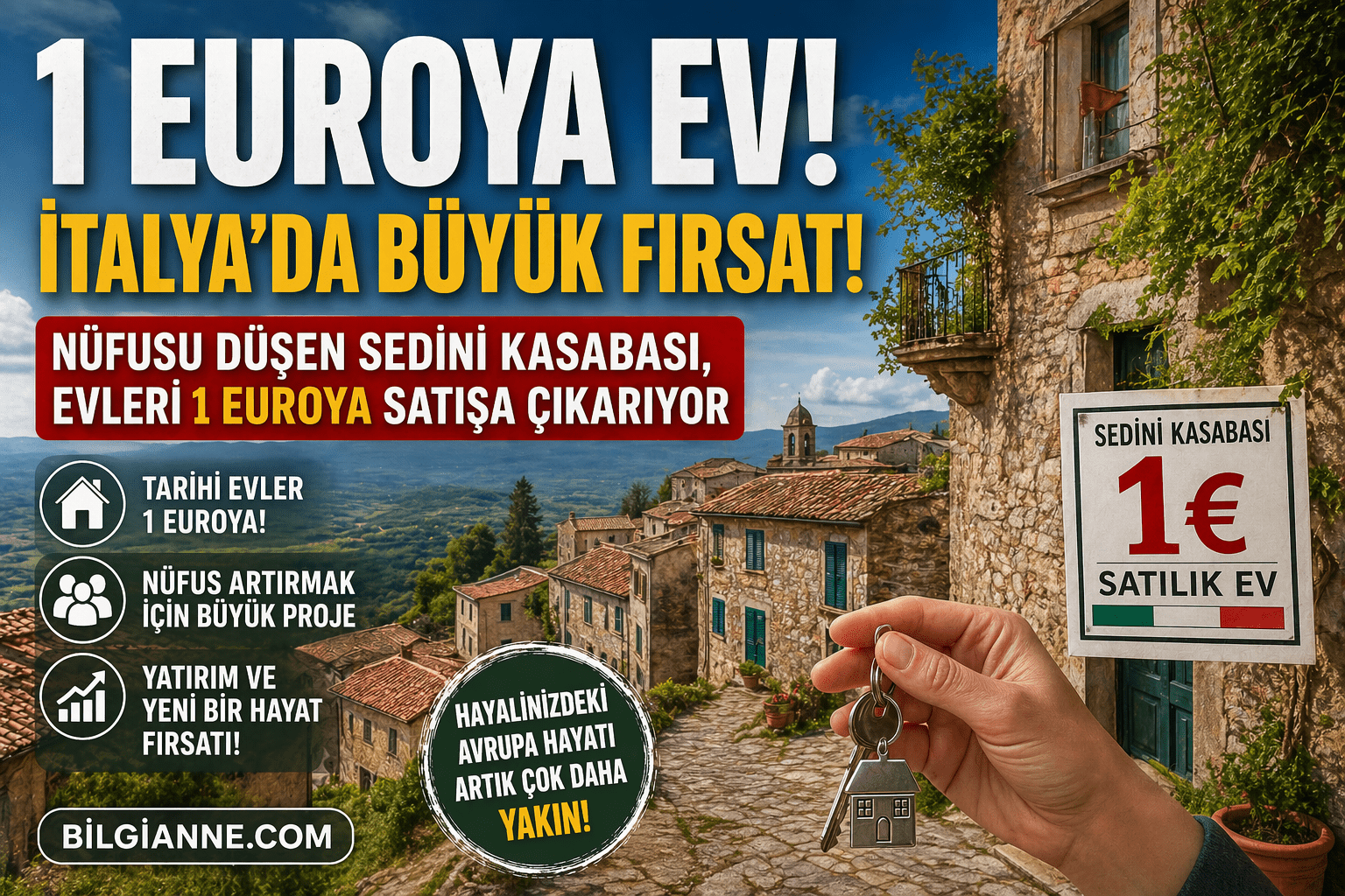 1 Euroya Ev Fırsatı: İtalya’da Hayatınızı Değiştirecek Büyük Kampanya