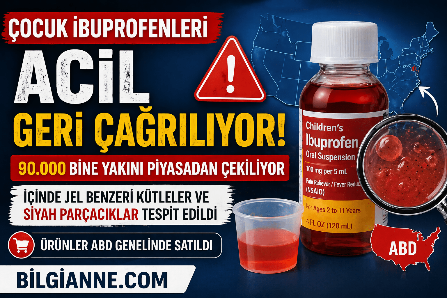 Çocuk İbuprofenleri Acil Geri Çağrılıyor: 90 Bine Yakın Ürün Piyasadan Çekiliyor