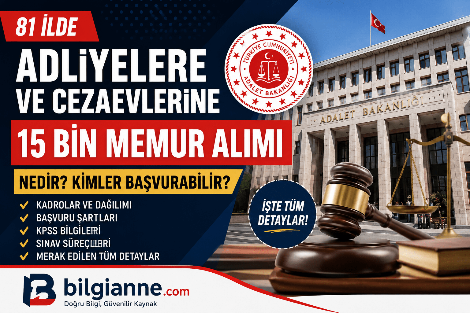 81 İlde Adliyelere Ve Cezaevlerine 15 Bin Memur Alımı Nedir? İşte Merak Edilen Tüm Detaylar