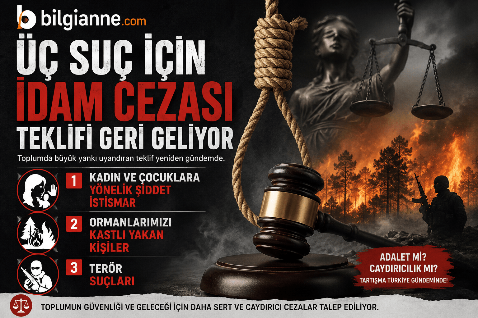 Üç Suç İçin İdam Cezası Teklifi Geri Geliyor