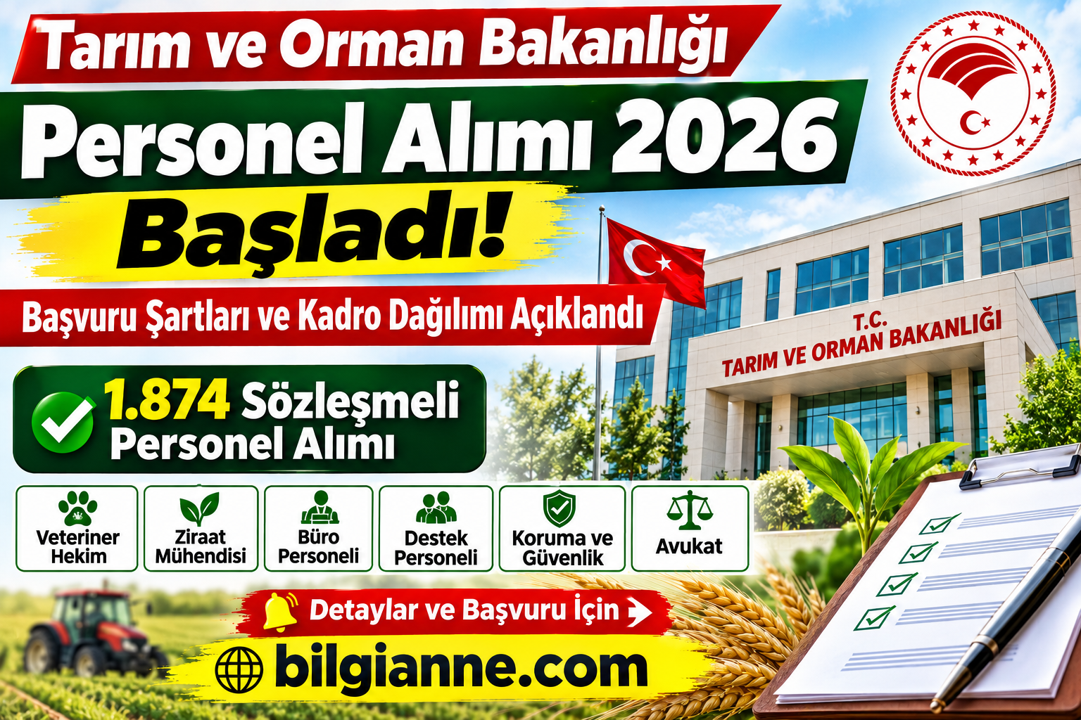 Tarım ve Orman Bakanlığı Personel Alımı 2026 Başladı! Başvuru Şartları ve Kadro Dağılımı Açıklandı
