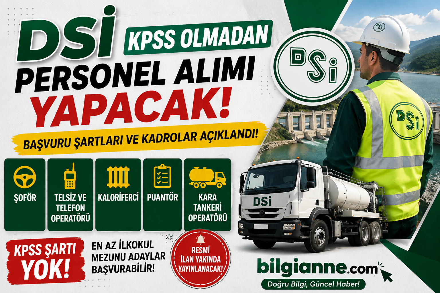 DSİ KPSS Olmadan Personel Alımı Yapacak! Başvurular İçin Kadrolar Açıklandı
