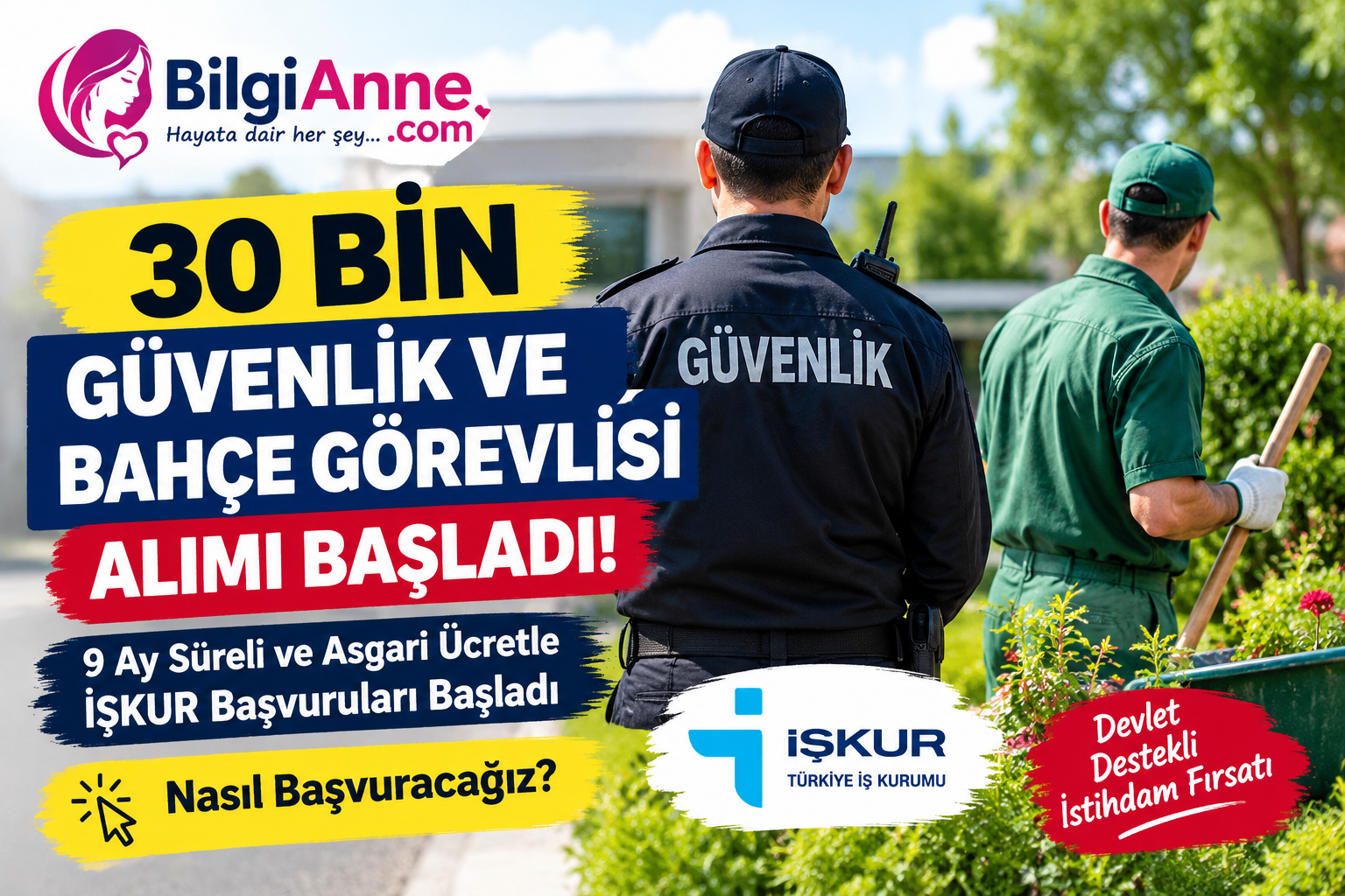 30 Bin Güvenlik ve Bahçe Görevlisi Alımı Başladı! 9 Ay Süreli İŞKUR Başvurusu Nasıl Yapılır?