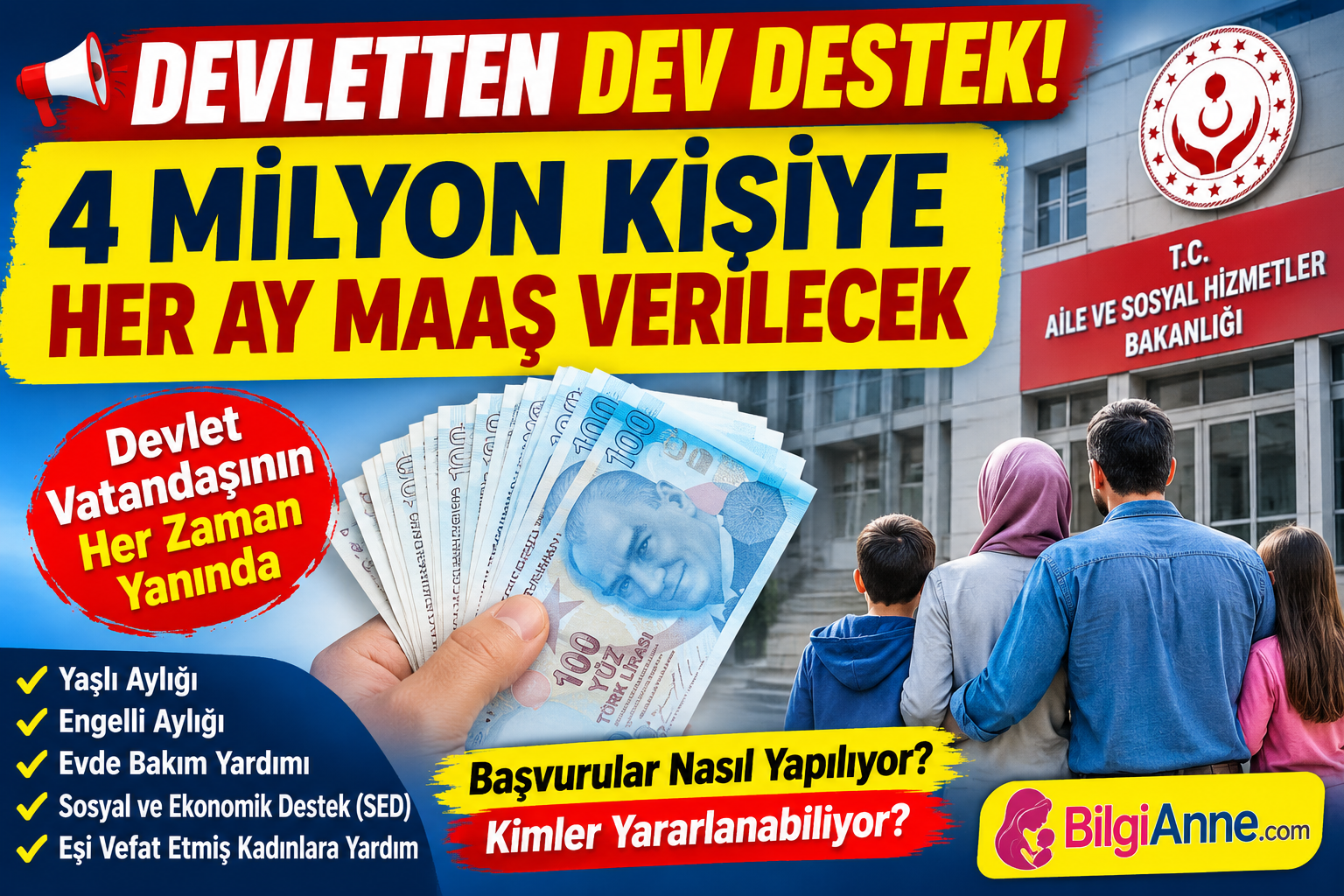 Devletten Dev Destek! 4 Milyon Kişiye Her Ay Maaş Verilecek