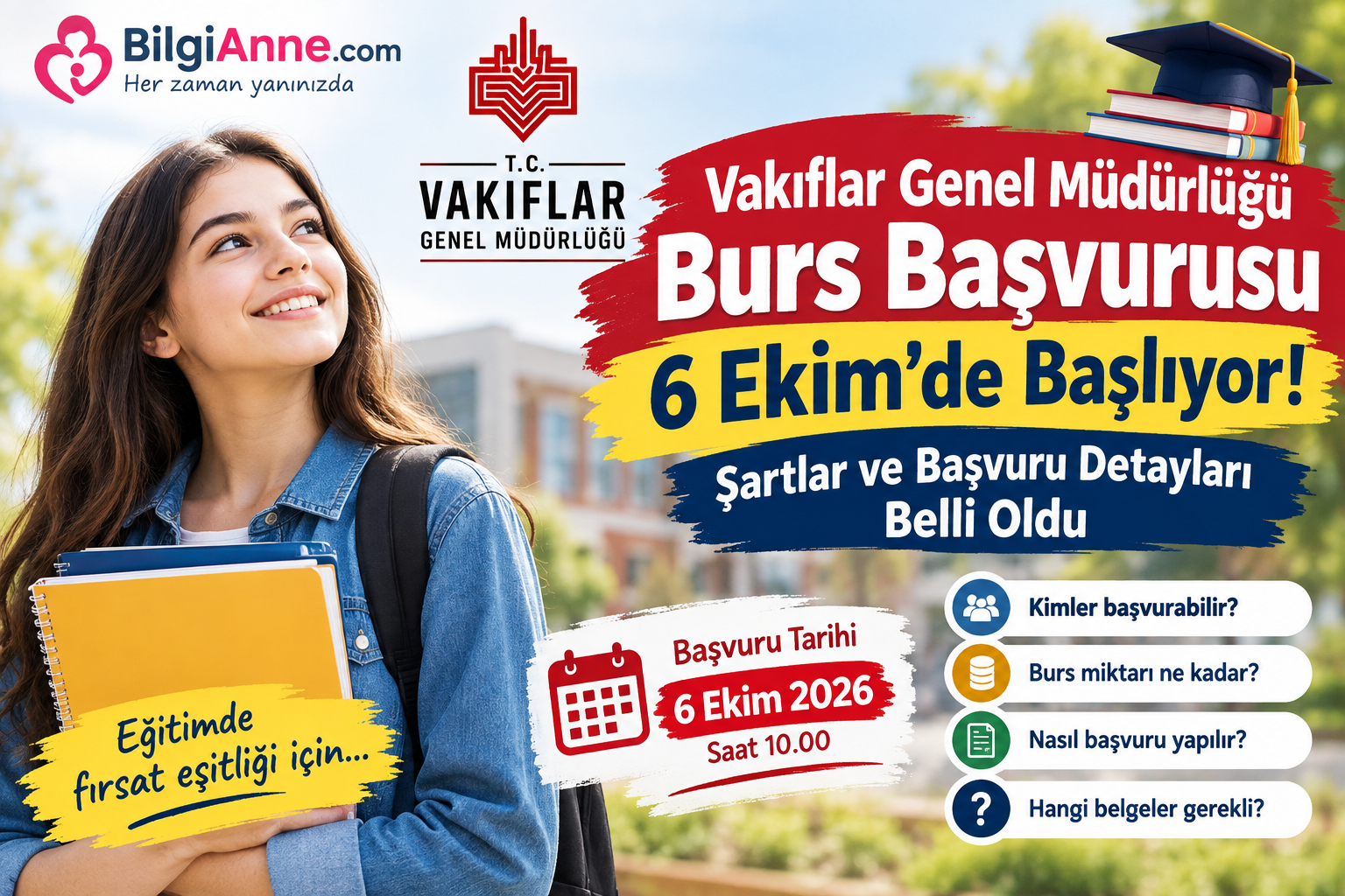 Vakıflar Genel Müdürlüğü Burs Başvurusu 6 Ekim’de Başlıyor! Başvuru Şartları ve Detayları Belli Oldu
