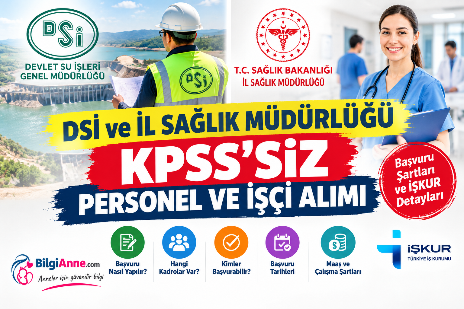 DSİ ve İl Sağlık Müdürlüğü KPSS’siz Personel ve İşçi Alımı: Başvuru Şartları ve İŞKUR Detayları